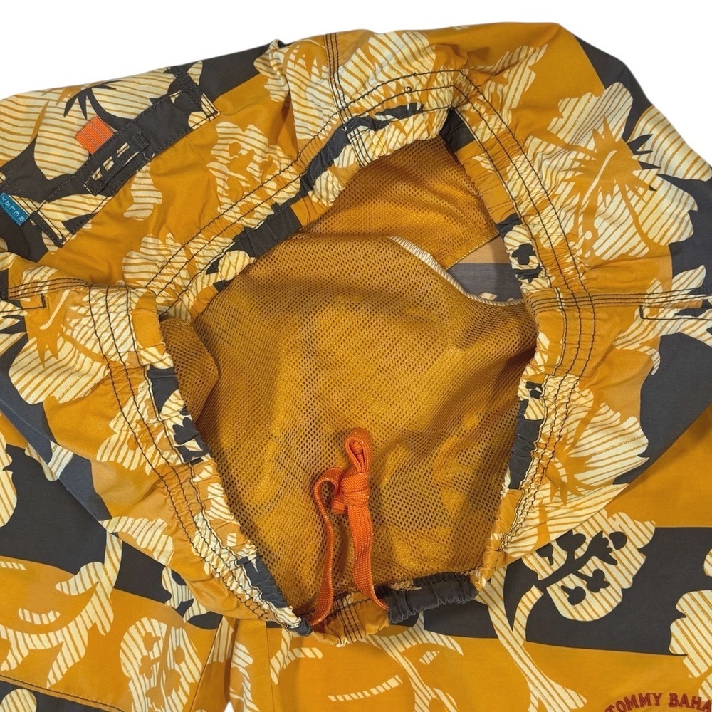 Tommy Bahama Relax Men's Size XXL Yellow Floral Striped Swim Trunks Mesh Lined - Picture 7 of 9